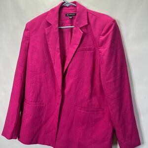 INC International Concepts Pink Career Blazer Linen Women's Size M
